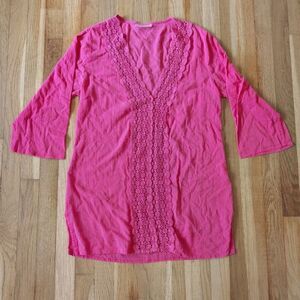 La Blanca Hot Pink tunic swimsuit cover up